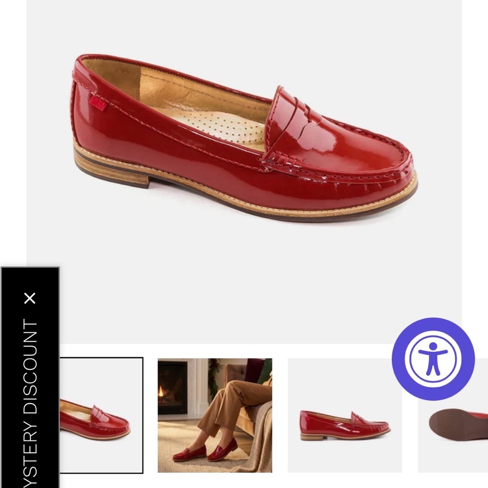 Marc Joseph Glossy Red Loafers